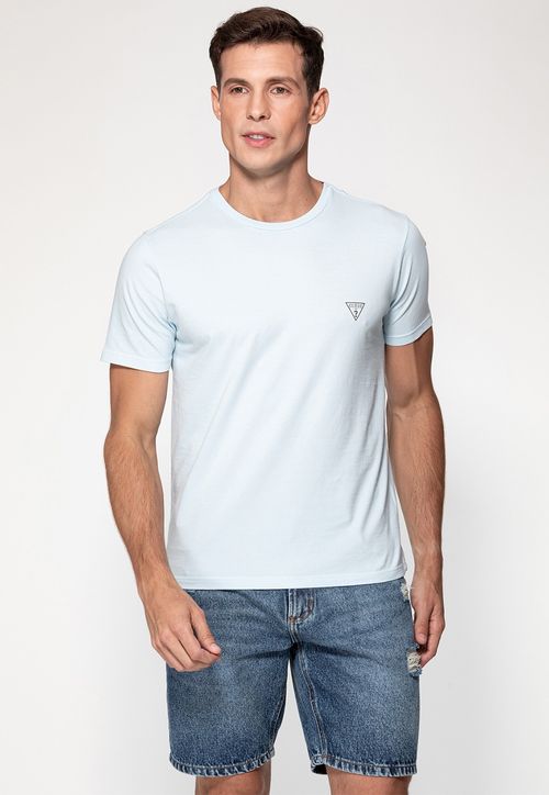 Camiseta Basic Gola C Azul Claro