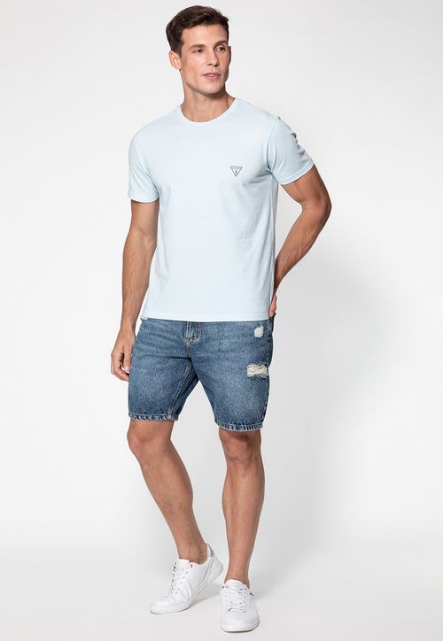 Camiseta Basic Gola C Azul Claro