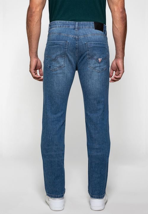 Calça Slim Straight Azul