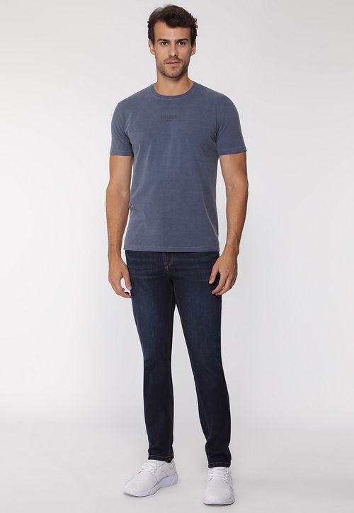 Camiseta Guess Silk Laser Estonada Azul