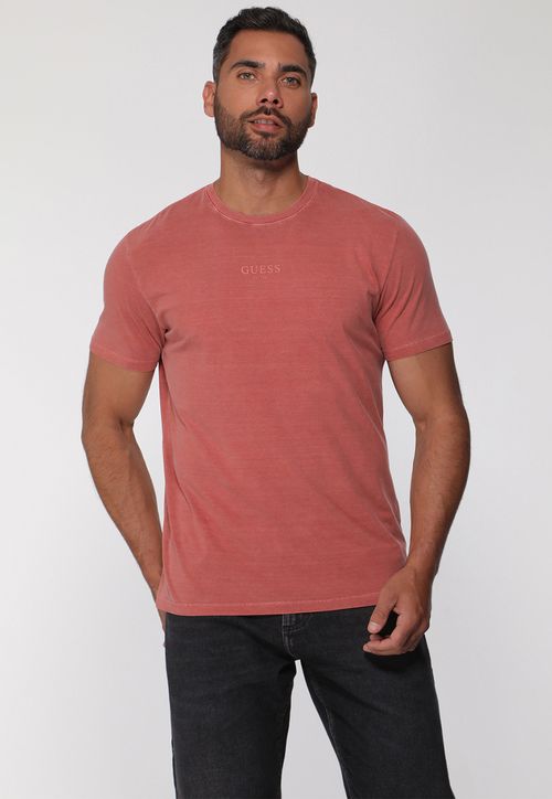 Camiseta Guess Silk Laser Estonada Vermelho