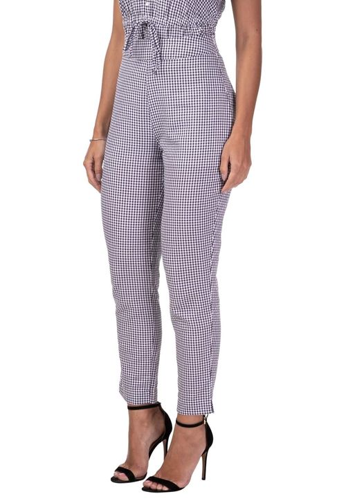 Calça Alfaiataria Vichy Guess Azul Claro