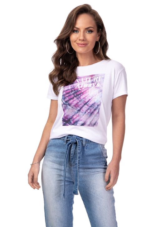 Camiseta Tie Dye Nature Always Guess Branco