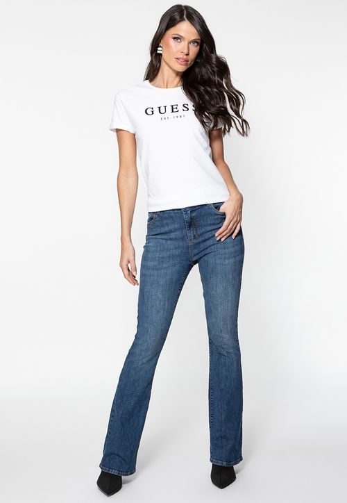 Camiseta Guess Escrita Est. 1981 Branco