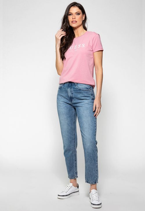 Camiseta Guess Escrita Est. 1981 Rosa