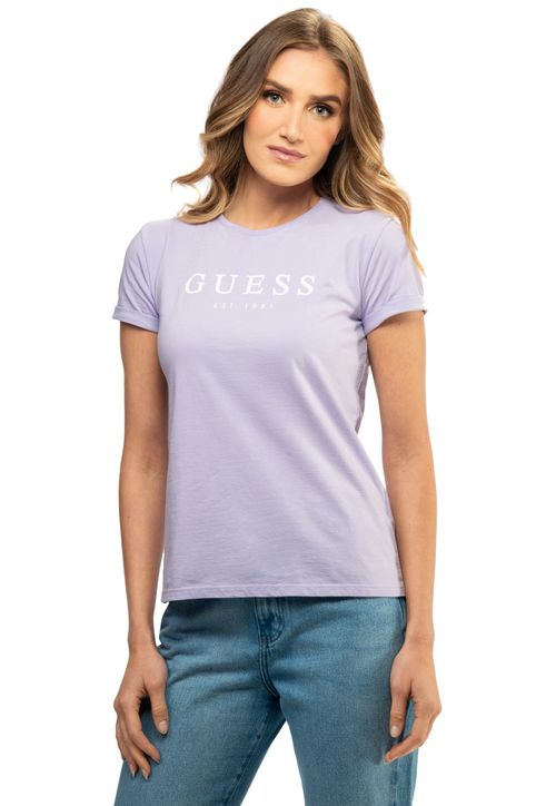 Camiseta Guess Escrita Est. 1981 Lilás