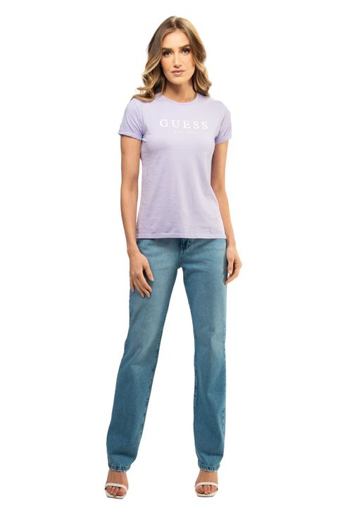 Camiseta Guess Escrita Est. 1981 Lilás