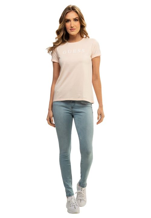 Camiseta Guess Escrita Est. 1981 Laranja Claro
