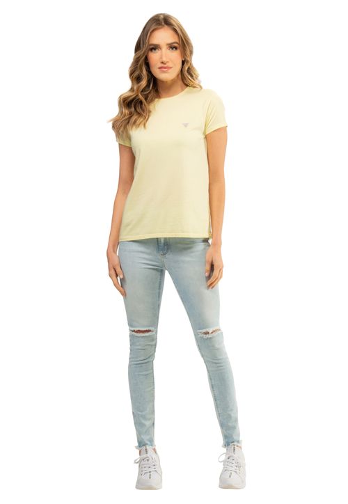 Camiseta Etiqueta Guess Triangulo Verde Claro