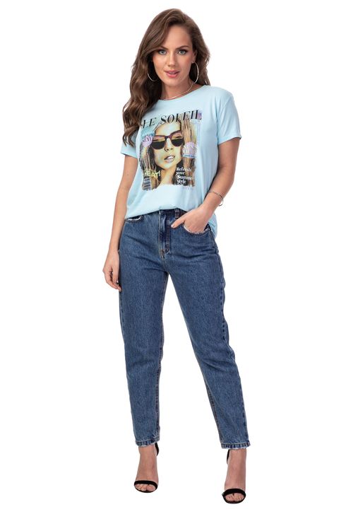 Camiseta Le Soleil Guess Azul Claro