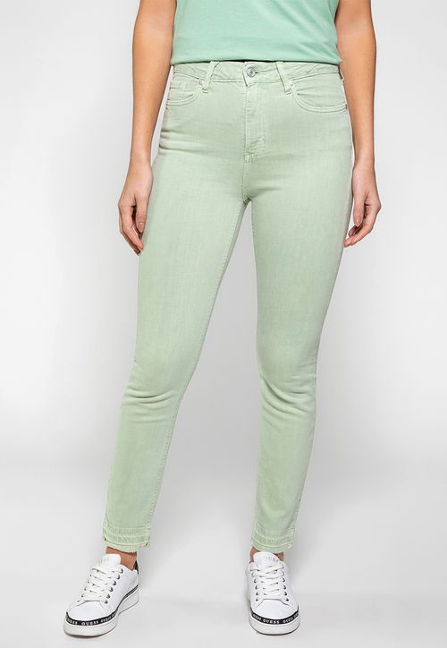 Calça Sarja Cintura Alta Skinny Guess Verde Claro