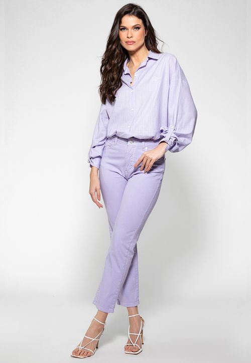 Camisa Feminina Bia M/l Guess Lilás