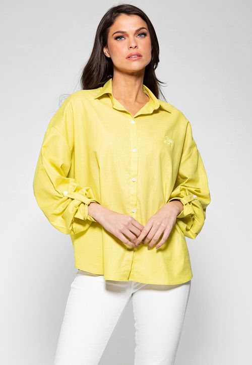 Camisa Feminina Bia M/l Guess Verde Claro