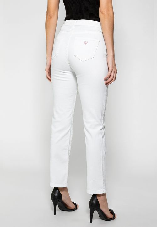 Calça Sarja Straight Leg Curta Guess Branco