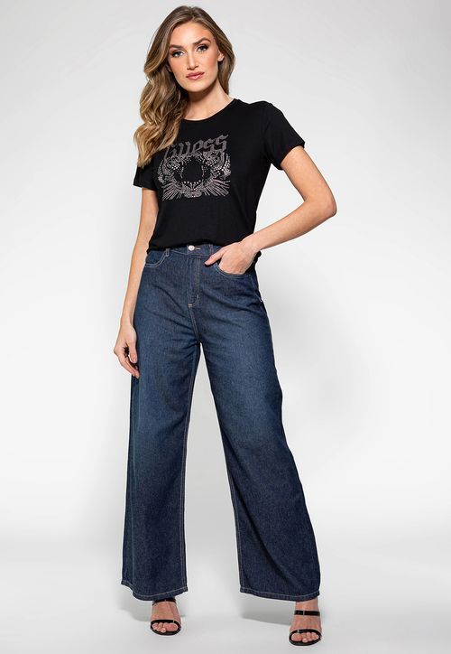 Camiseta Tigre Brilhos Guess Preto