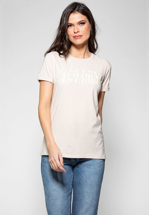 Camiseta Guess Califórnia Brilhos Off White