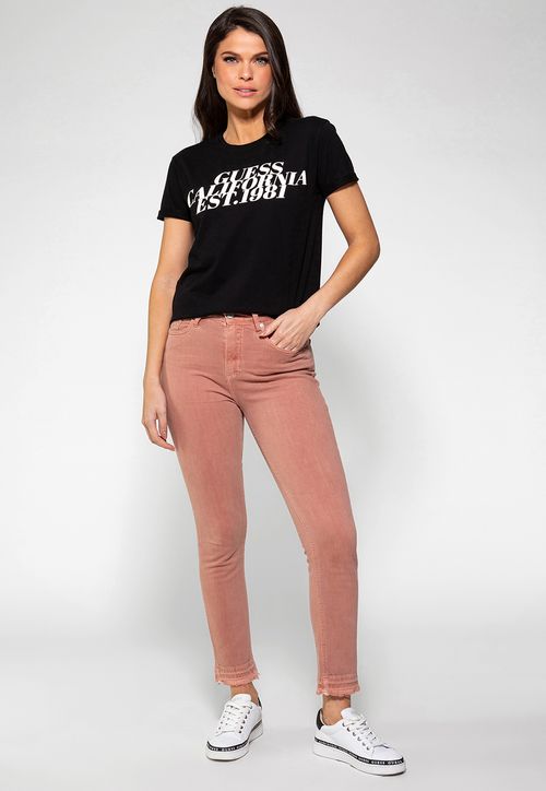 Camiseta Guess Califórnia Brilhos Preto