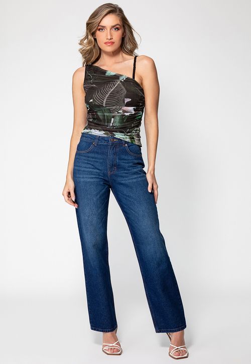 Blusa Tule Assimétrica Garden Guess
