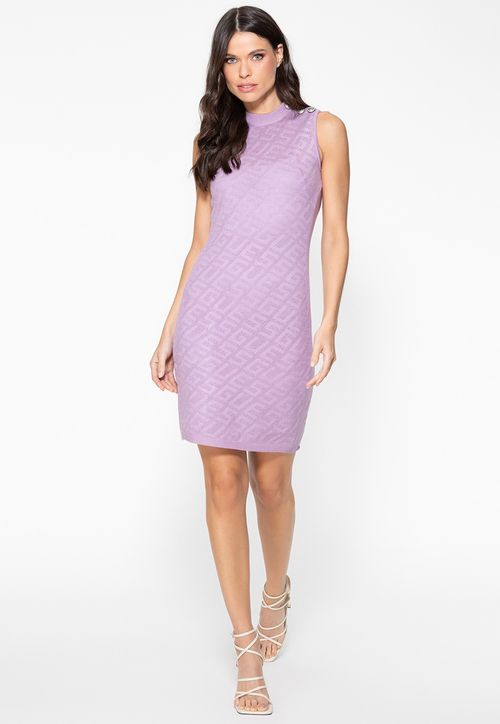 Vestido Tricot Jacquard Guess Lilás