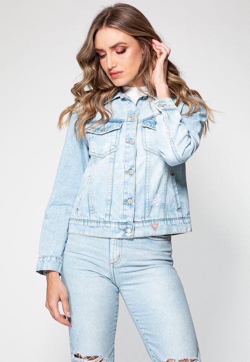 Jaqueta Jeans Guess Trucker Azul Claro