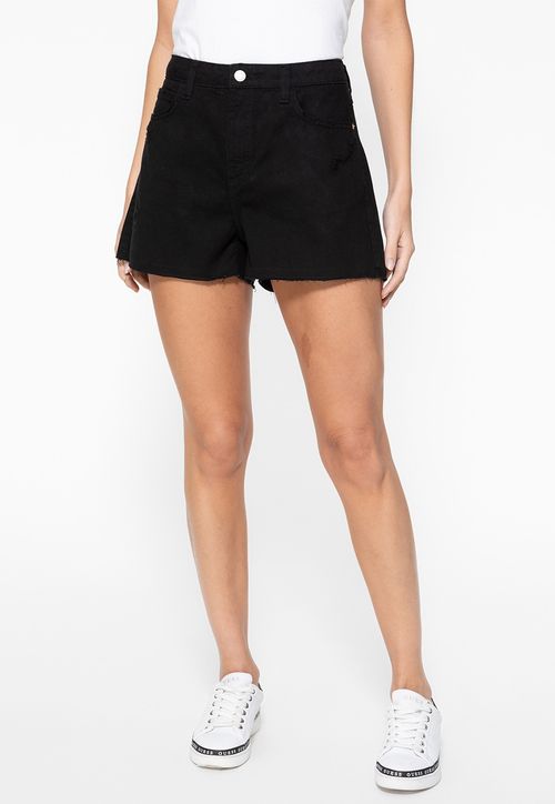 Shorts Sarja Barra Fio Guess Preto