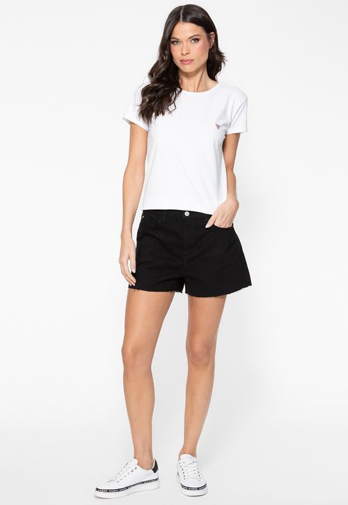 Shorts Sarja Barra Fio Guess Preto