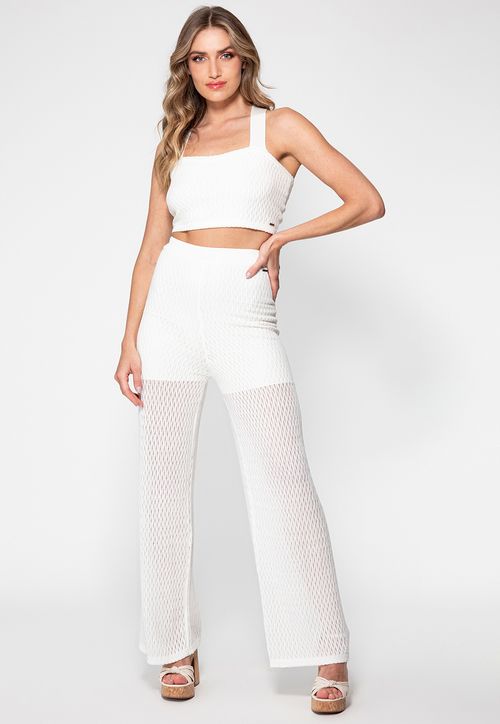 Top Tricot Alça Cruzada Costas Guess Branco