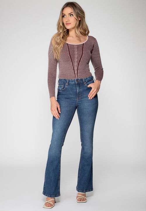 Calça Jeans High Flare Azul