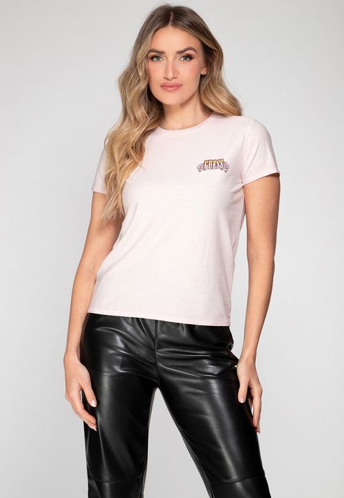 Camiseta Estampada Guess Tour Rosa Claro