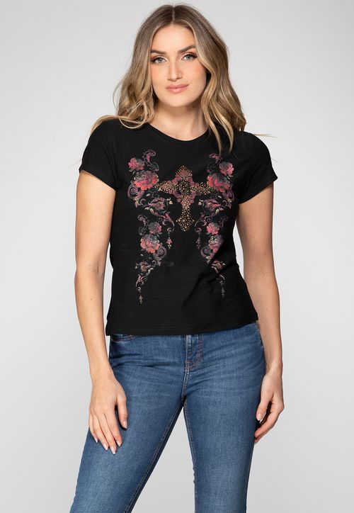 Camiseta Hotfix Guess Is Love Preto