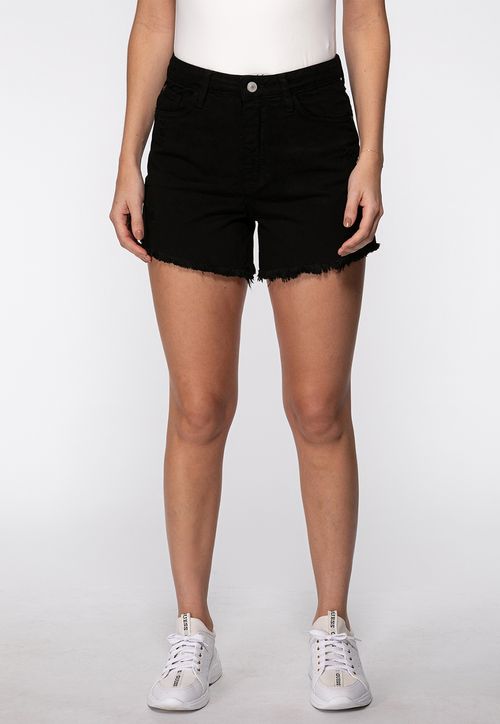 Short de Sarja Rasgos Preto