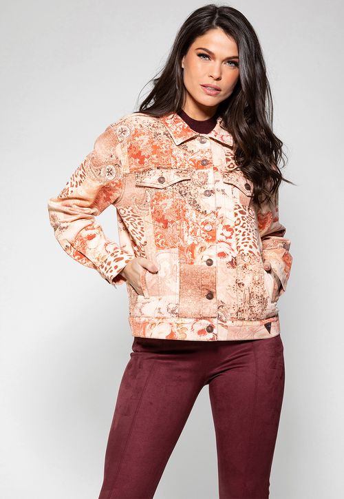 Jaqueta Sarja Patchwork Guess Patchwork Print