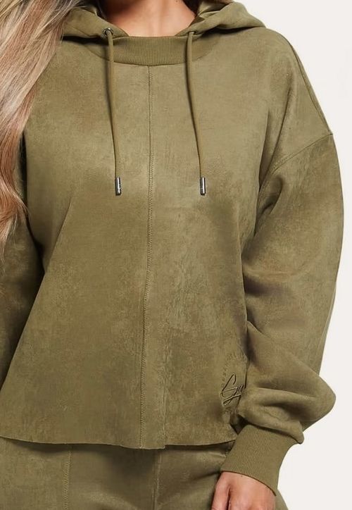 Casaco Suede Com Capuz Guess Verde Escuro