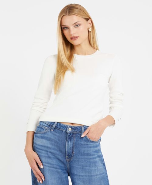 Blusa de Tricot Eco Guess Off White