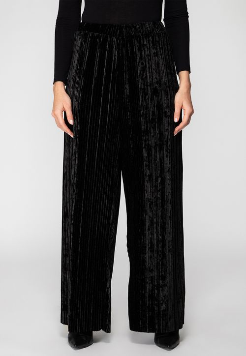 Calça Veludo Plissado Guess Preto