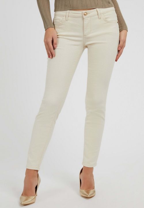 Calça Skinny Sarja Lurex Guess Bege