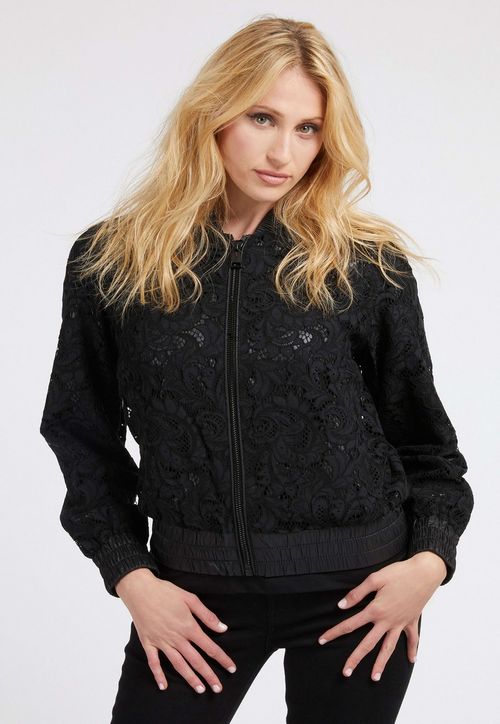 Jaqueta Bomber Renda Guess Preto