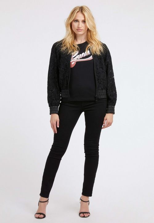 Jaqueta Bomber Renda Guess Preto