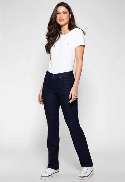 Calça Jeans Straight Leg Guess Azul Escuro