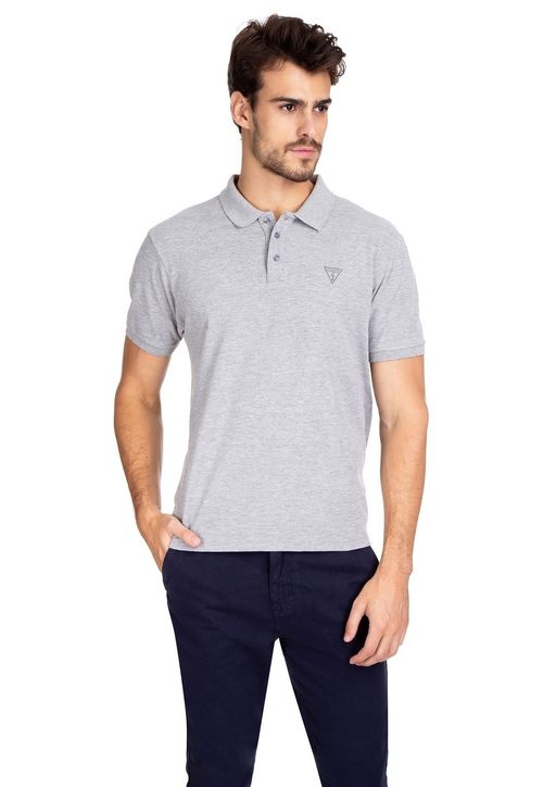 Camisa Polo Guess Basic Cinza