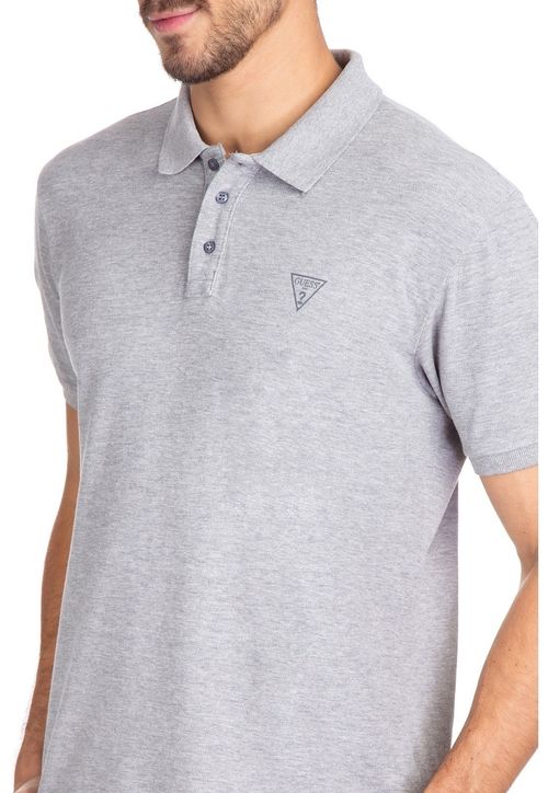 Camisa Polo Guess Basic Cinza