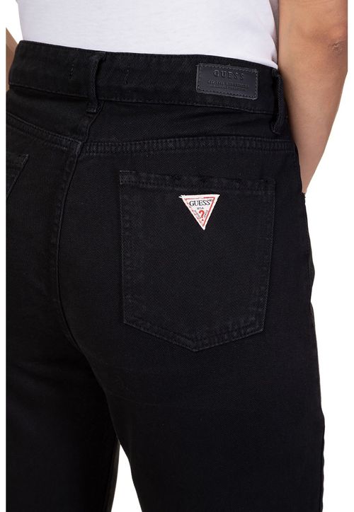 Calça Mom Sarja Puídos Guess Preto