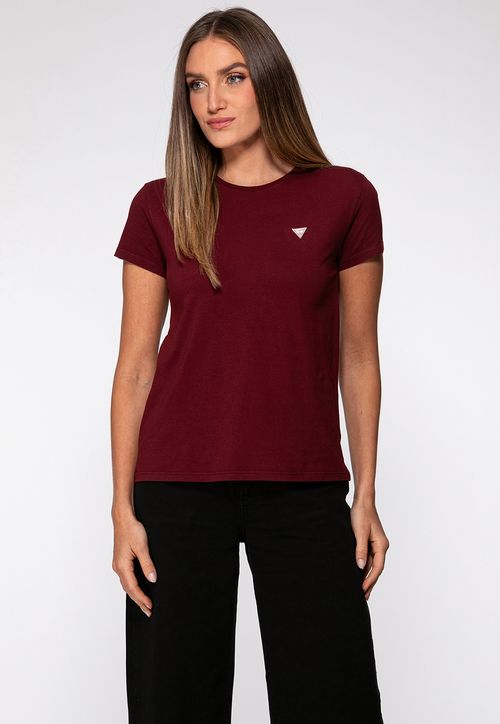 Camiseta Etiqueta Guess Triangulo Bordô