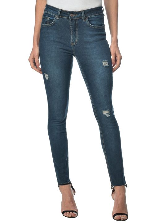 Calça Jeans 1981 Puídos Guess Azul