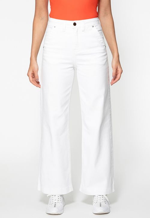 Calça de Sarja Wide Leg Branco