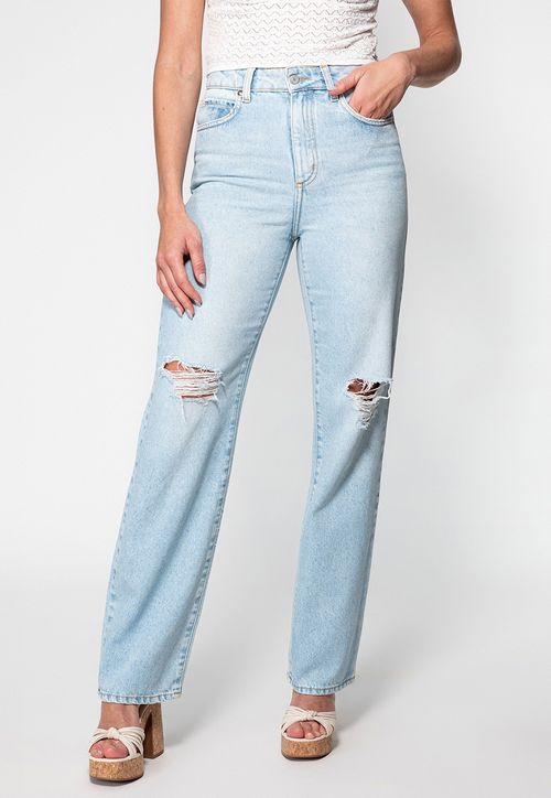 Calça Jeans 1981 Straight Clara Guess Azul Claro