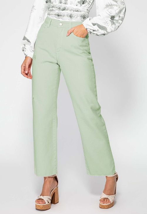 Calça Sarja Straight Leg Guess Verde Escuro