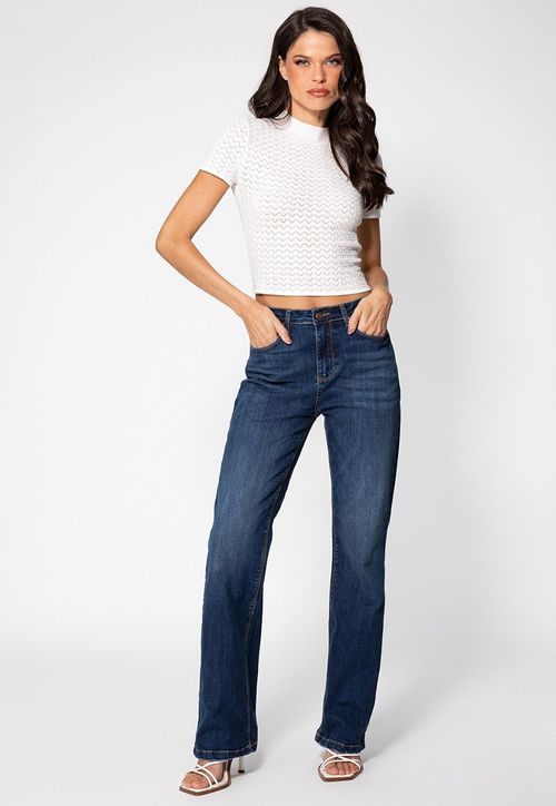 Cropped Tricot Vazado Guess Off White