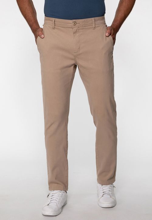 Calça Slim Canelada Bege