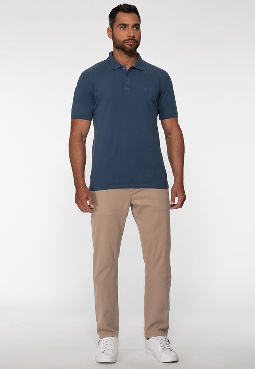 Calça Slim Canelada Bege